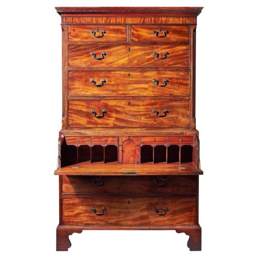 18th century george iii mahogany secretaire chest on chest circa 17701780 - CATEGORY: ANTIQUE CHEST OF DRAWERS - DATED 18TH CENTURY