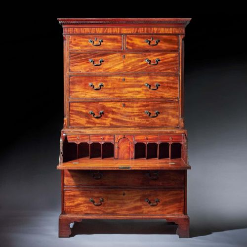 18TH CENTURY GEORGE III MAHOGANY SECRETAIRE CHEST ON CHEST CIRCA 17701780 - ADDITIONAL PHOTO 2