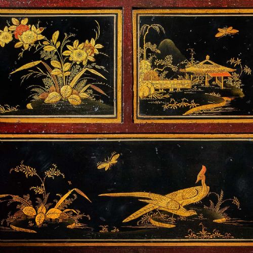 17TH CENTURY WILLIAM AND MARY JAPANNED CABINET ON ORIGINAL SILVER GILT STAND - ADDITIONAL PHOTO 11