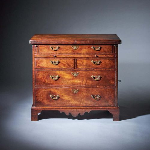 UNIQUE 18TH CENTURY GEORGE II 'DUMMY' FRONTED MAHOGANY BACHELORS CHEST - ADDITIONAL PHOTO 1
