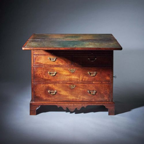 UNIQUE 18TH CENTURY GEORGE II 'DUMMY' FRONTED MAHOGANY BACHELORS CHEST - ADDITIONAL PHOTO 2