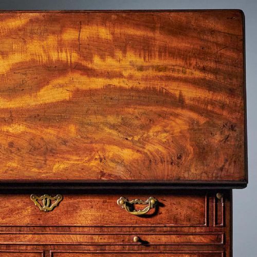 UNIQUE 18TH CENTURY GEORGE II 'DUMMY' FRONTED MAHOGANY BACHELORS CHEST - ADDITIONAL PHOTO 6