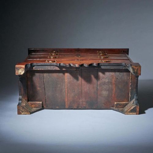UNIQUE 18TH CENTURY GEORGE II 'DUMMY' FRONTED MAHOGANY BACHELORS CHEST - ADDITIONAL PHOTO 16