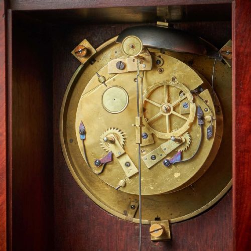 19THCENTURY FLAME MAHOGANY MANTEL CLOCK BY BREGUET RAISED BY LION PAW FEET - ADDITIONAL PHOTO 7