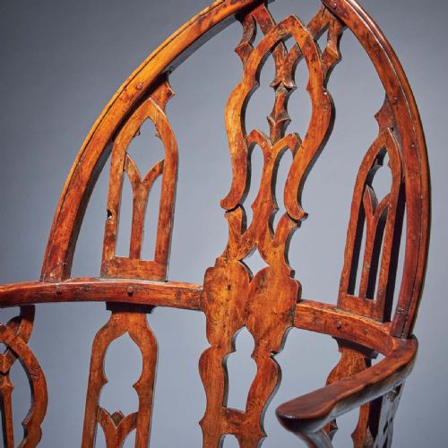PAIR OF 18TH CENTURY GEORGE II GOTHIC YEW AND ELM WINDSOR ARMCHAIRS CIRCA 1760 - ADDITIONAL PHOTO 3