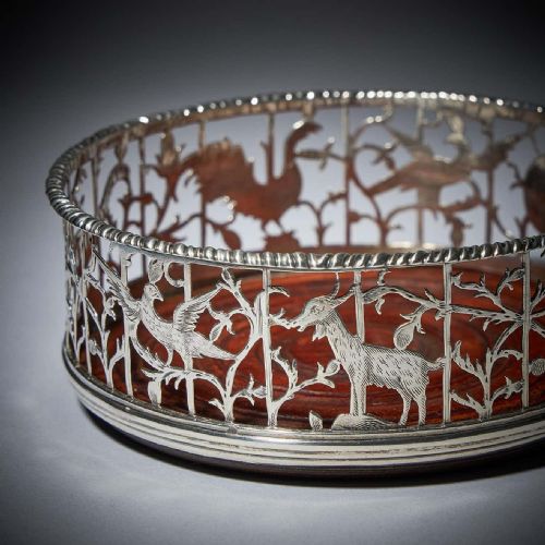 A UNIQUE PAIR OF 18TH CENTURY GEORGE III SILVER ENGRAVED OPEN FRET WINE COASTERS - ADDITIONAL PHOTO 7