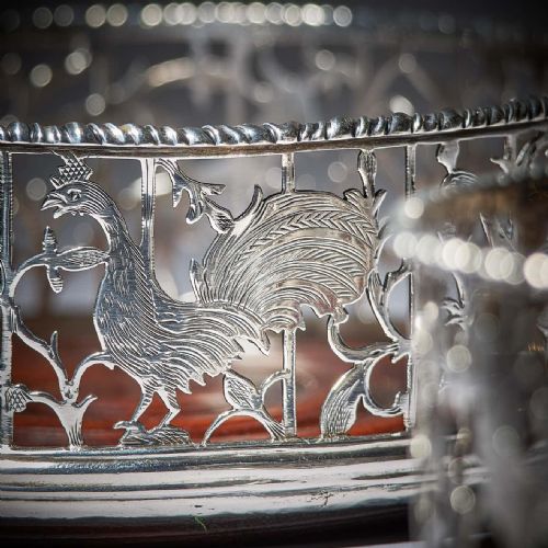 A UNIQUE PAIR OF 18TH CENTURY GEORGE III SILVER ENGRAVED OPEN FRET WINE COASTERS - ADDITIONAL PHOTO 16