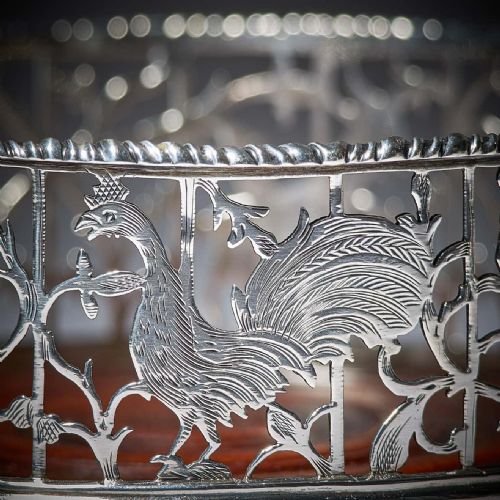 A UNIQUE PAIR OF 18TH CENTURY GEORGE III SILVER ENGRAVED OPEN FRET WINE COASTERS - ADDITIONAL PHOTO 17