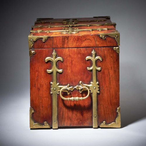 17TH C WILLIAM AND MARY KINGWOOD STRONGBOX OR COFFRE FORT C 1690 - ADDITIONAL PHOTO 5