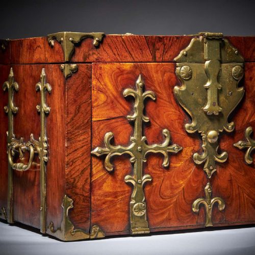 17TH C WILLIAM AND MARY KINGWOOD STRONGBOX OR COFFRE FORT C 1690 - ADDITIONAL PHOTO 17