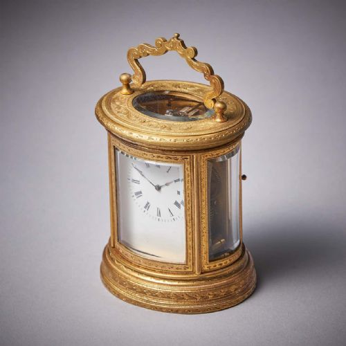 19TH CENTURY EIGHTDAY MINIATURE GILTBRASS CARRIAGE CLOCK WITH ORIGINAL CASE - ADDITIONAL PHOTO 3