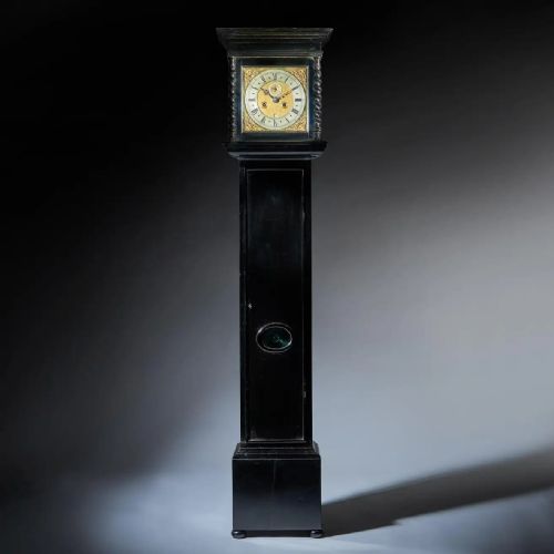 rare 17th century william and mary 10 inch ebonised longcasegrandfather clock - CATEGORY: ANTIQUE CLOCKS - DATED 17TH CENTURY