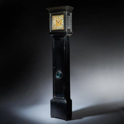 RARE 17TH CENTURY WILLIAM AND MARY 10 INCH EBONISED LONGCASEGRANDFATHER CLOCK - ADDITIONAL PHOTO 1