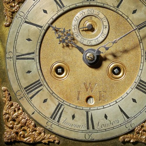 RARE 17TH CENTURY WILLIAM AND MARY 10 INCH EBONISED LONGCASEGRANDFATHER CLOCK - ADDITIONAL PHOTO 3