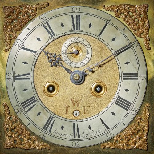 RARE 17TH CENTURY WILLIAM AND MARY 10 INCH EBONISED LONGCASEGRANDFATHER CLOCK - ADDITIONAL PHOTO 4