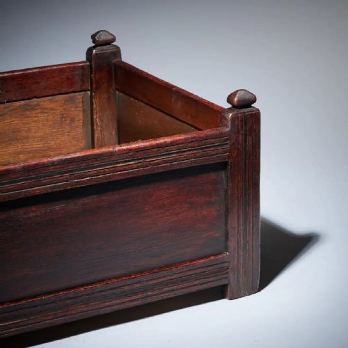 RARE 17THCENTURY CHARLES II OAK LOG BOX BLANKET BOX LOW COFFER - ADDITIONAL PHOTO 1