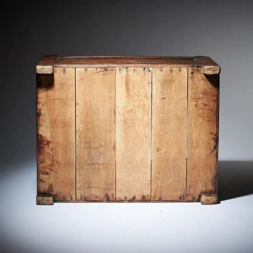 RARE 17THCENTURY CHARLES II OAK LOG BOX BLANKET BOX LOW COFFER - ADDITIONAL PHOTO 2