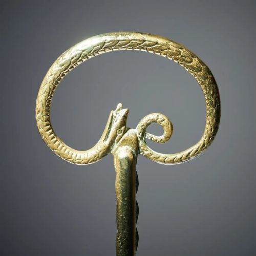 EARLY 19TH CENTURY HIGH REGENCY BRASS SNAKE DOORSTOP - ADDITIONAL PHOTO 2