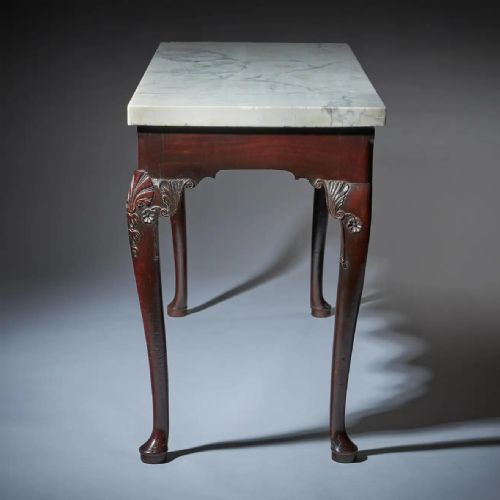 EARLY 18TH CENTURY IRISH GEORGE I MAHOGANY CONSOLE TABLE WITH MARBLE TOP - ADDITIONAL PHOTO 2