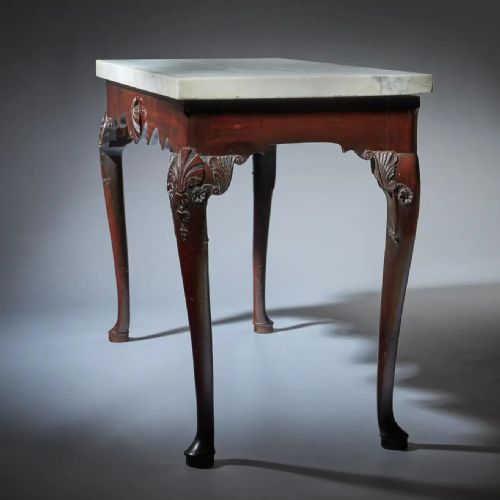 EARLY 18TH CENTURY IRISH GEORGE I MAHOGANY CONSOLE TABLE WITH MARBLE TOP - ADDITIONAL PHOTO 10