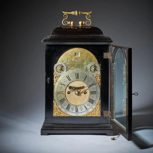 18th century george i eightday ebony table clock with pull repeat by bushman - CATEGORY: ANTIQUE CLOCKS - DATED 18TH CENTURY