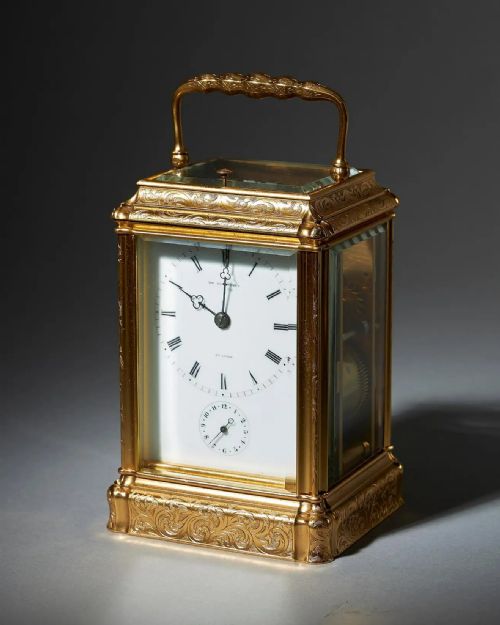 ENGRAVED EIGHTDAY STRIKING AND REPEATING CARRIAGE CLOCK BY PERREGAUX AU LOCLE - ADDITIONAL PHOTO 2