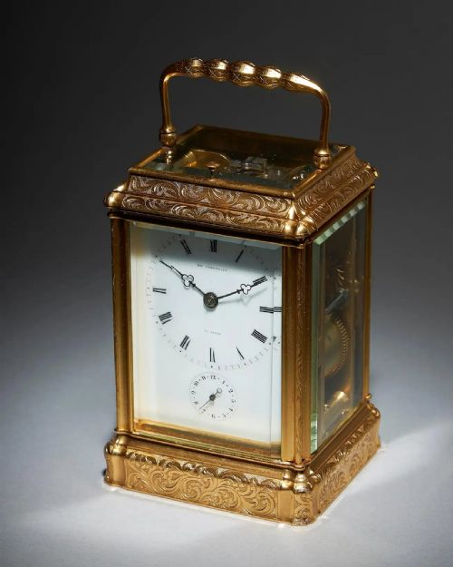 ENGRAVED EIGHTDAY STRIKING AND REPEATING CARRIAGE CLOCK BY PERREGAUX AU LOCLE - ADDITIONAL PHOTO 3