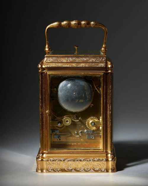 ENGRAVED EIGHTDAY STRIKING AND REPEATING CARRIAGE CLOCK BY PERREGAUX AU LOCLE - ADDITIONAL PHOTO 5