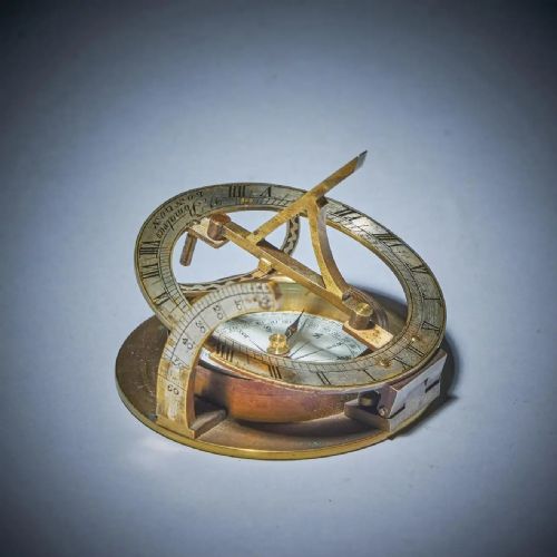 19TH CENTURY EQUINOCTIAL POCKET SUNDIAL IN ORIGINAL CASE SIGNED V SIMALVICO - ADDITIONAL PHOTO 4