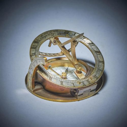 19TH CENTURY EQUINOCTIAL POCKET SUNDIAL IN ORIGINAL CASE SIGNED V SIMALVICO - ADDITIONAL PHOTO 6