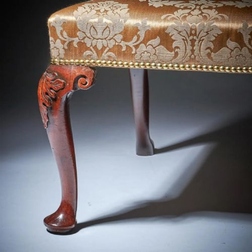 A PAIR OF 18TH C GEORGE II MAHOGANY HIGH BACK CHAIRS ON CARVED CABRIOLE LEGS - ADDITIONAL PHOTO 7