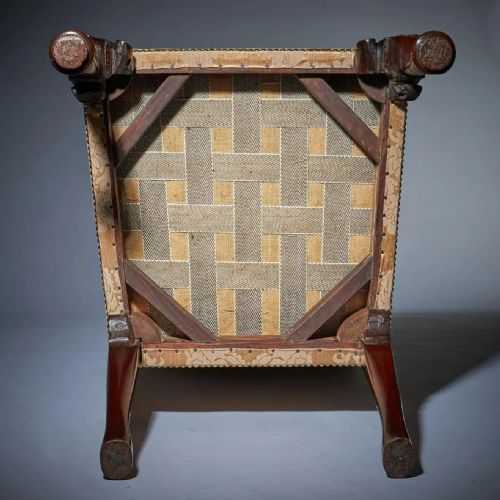 A PAIR OF 18TH C GEORGE II MAHOGANY HIGH BACK CHAIRS ON CARVED CABRIOLE LEGS - ADDITIONAL PHOTO 13