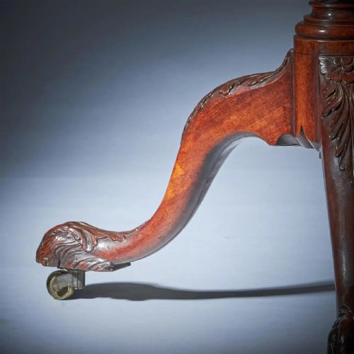 RARE 18TH CENTURY GEORGE III MAHOGANY IRISH WOLF FOOT TRIPOD TABLE CIRCA 1760 - ADDITIONAL PHOTO 9