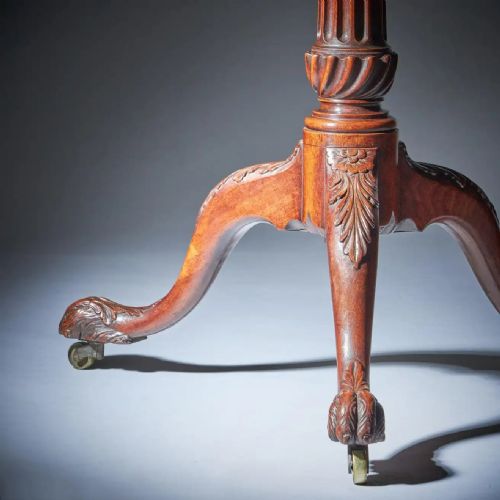 RARE 18TH CENTURY GEORGE III MAHOGANY IRISH WOLF FOOT TRIPOD TABLE CIRCA 1760 - ADDITIONAL PHOTO 11