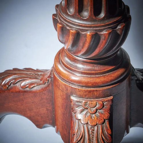 RARE 18TH CENTURY GEORGE III MAHOGANY IRISH WOLF FOOT TRIPOD TABLE CIRCA 1760 - ADDITIONAL PHOTO 13