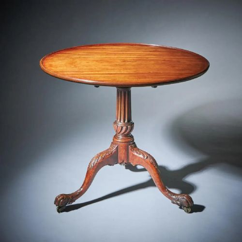 RARE 18TH CENTURY GEORGE III MAHOGANY IRISH WOLF FOOT TRIPOD TABLE CIRCA 1760 - ADDITIONAL PHOTO 19