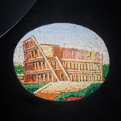 19TH CENTURY GRAND TOUR MICRO MOSAIC TABLET DEPICTING ITALIAN ARCHITECTURE - ADDITIONAL PHOTO 2