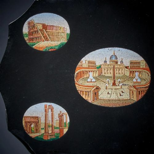 19TH CENTURY GRAND TOUR MICRO MOSAIC TABLET DEPICTING ITALIAN ARCHITECTURE - ADDITIONAL PHOTO 3