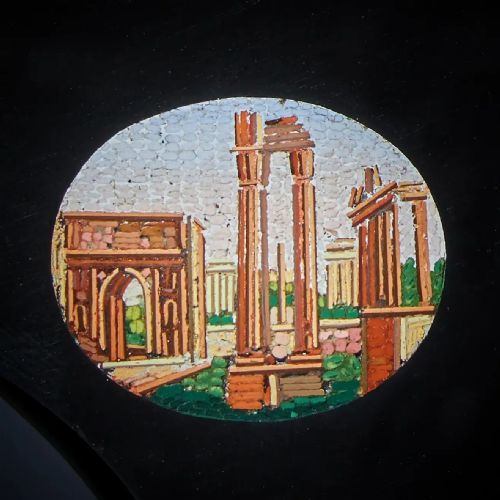 19TH CENTURY GRAND TOUR MICRO MOSAIC TABLET DEPICTING ITALIAN ARCHITECTURE - ADDITIONAL PHOTO 5