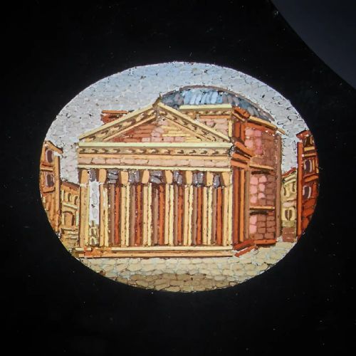19TH CENTURY GRAND TOUR MICRO MOSAIC TABLET DEPICTING ITALIAN ARCHITECTURE - ADDITIONAL PHOTO 7