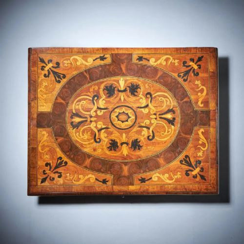 17TH CENTURY WILLIAM AND MARY OLIVE OYSTER ARABESQUE MARQUETRY LACE BOX C1690 - ADDITIONAL PHOTO 4