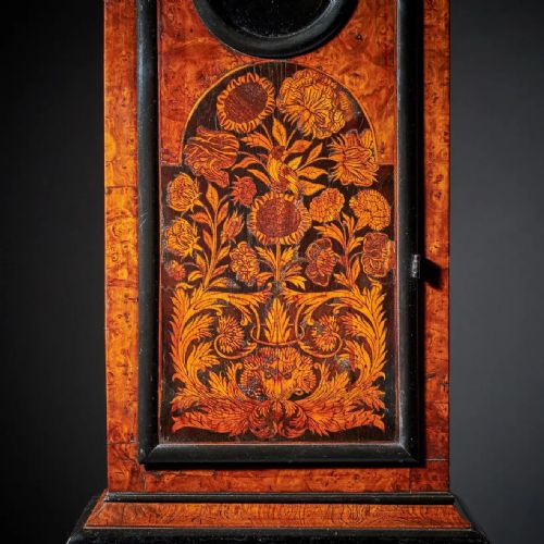 17TH CENTURY WILLIAM AND MARY EIGHTDAY BURL ELM FLORAL MARQUETRY LONGCASE CLOCK - ADDITIONAL PHOTO 11