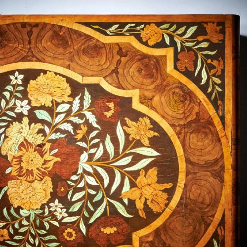 IMPORTANT 17TH CENTURY CHARLES II MARQUETRY OLIVE OYSTER LACE BOX CIRCA 1680 - ADDITIONAL PHOTO 7