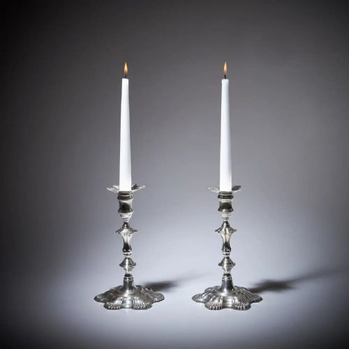 a pair of 18th century george ii silver candlesticks by john cafe london 1751 - CATEGORY: ANTIQUE SILVER - DATED 18TH CENTURY
