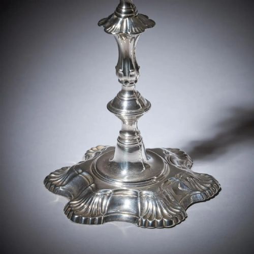 A PAIR OF 18TH CENTURY GEORGE II SILVER CANDLESTICKS BY JOHN CAFE LONDON 1751 - ADDITIONAL PHOTO 2