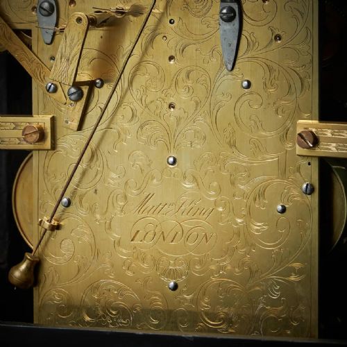 A RARE 18TH CENTURY GEORGE II MUSICAL TABLE CLOCK BY MATTHEW KING C 1735 - ADDITIONAL PHOTO 9