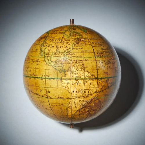 A GEORGIAN THREE INCH TERRESTRIAL POCKET GLOBE BY T HARRIS AND SON LONDON 1813 - ADDITIONAL PHOTO 4