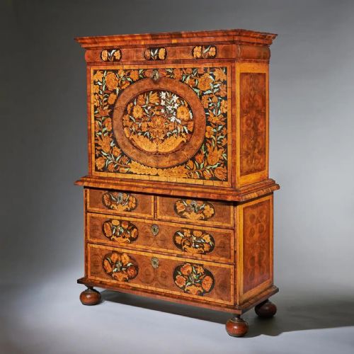 17TH CENTURY WILLIAM AND MARY OLIVE OYSTER MARQUETRY ESCRITOIRE CIRCA 1680 - ADDITIONAL PHOTO 7