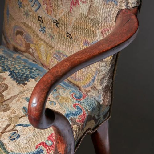 18TH CENTURY GEORGE I WALNUT SHEPHERDS CROOK ARM CHAIR - ADDITIONAL PHOTO 16