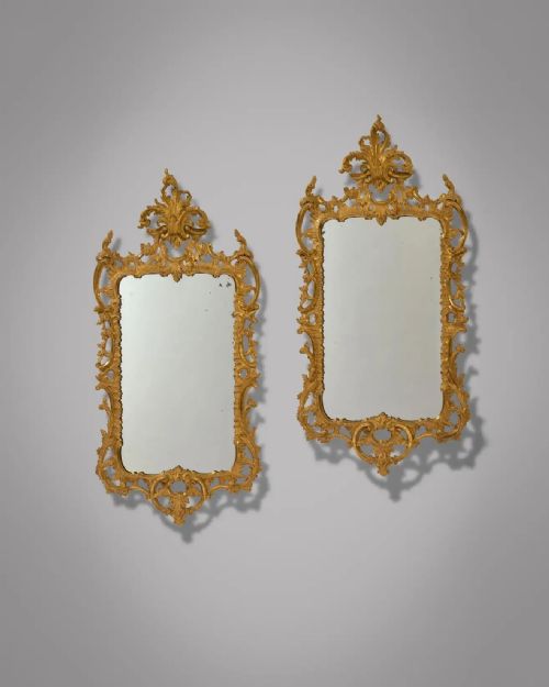 A RARE PAIR OF GEORGE III 18TH CENTURY ROCCO GILTWOOD MIRRORS CIRCA 17501760 - ADDITIONAL PHOTO 3